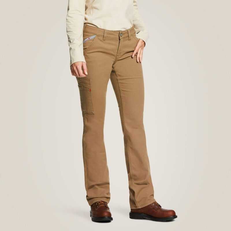 Ariat FR Stretch DuraLight Canvas Stackable Straight Leg Pant Khaki | 413NPSOTL