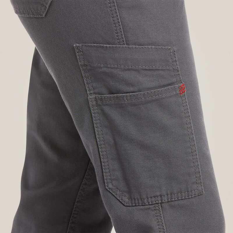 Ariat FR Stretch DuraLight Canvas Stackable Straight Leg Pant Grey | 573OFEIUW