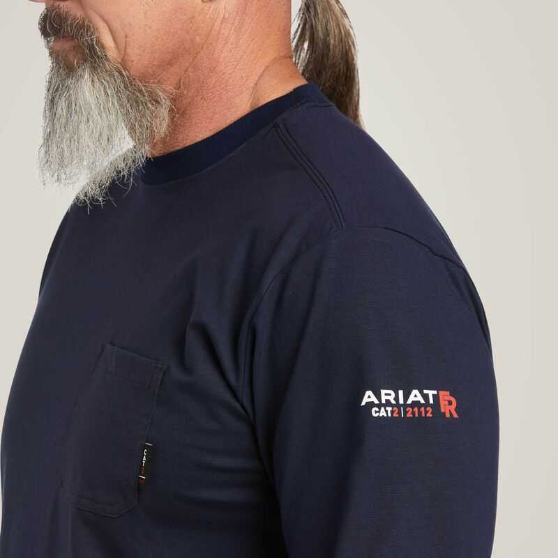 Ariat FR Stretch Logo T-Shirt Navy | 234EXLYVB