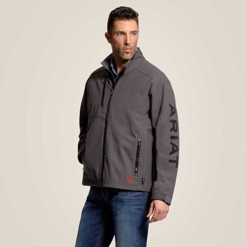 Ariat FR Team Logo Softshell Jacket Grey | 129HLBOPC