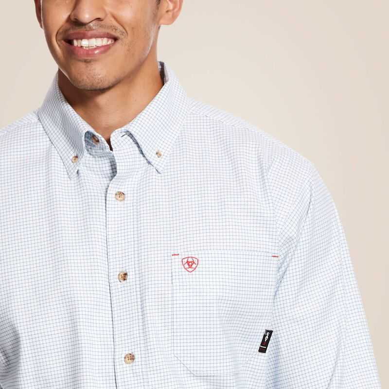 Ariat FR Twill DuraStretch Work Shirt White Multicolor | 328GQACWM