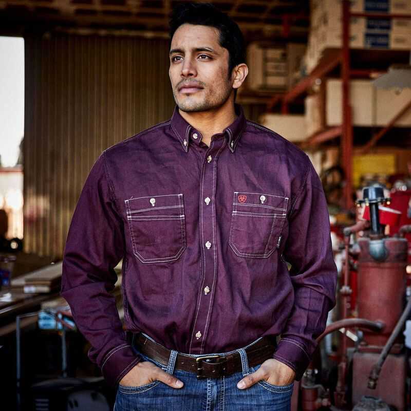 Ariat FR Vented Work Shirt Malbec | 914UDTVMH