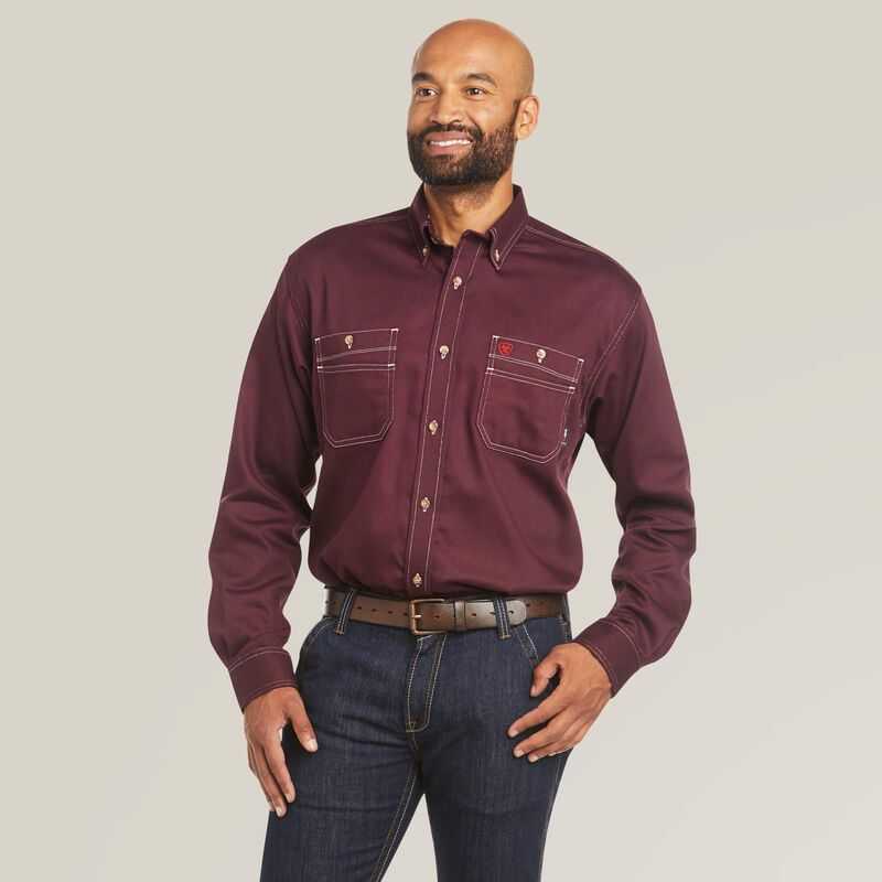 Ariat FR Vented Work Shirt Malbec | 914UDTVMH