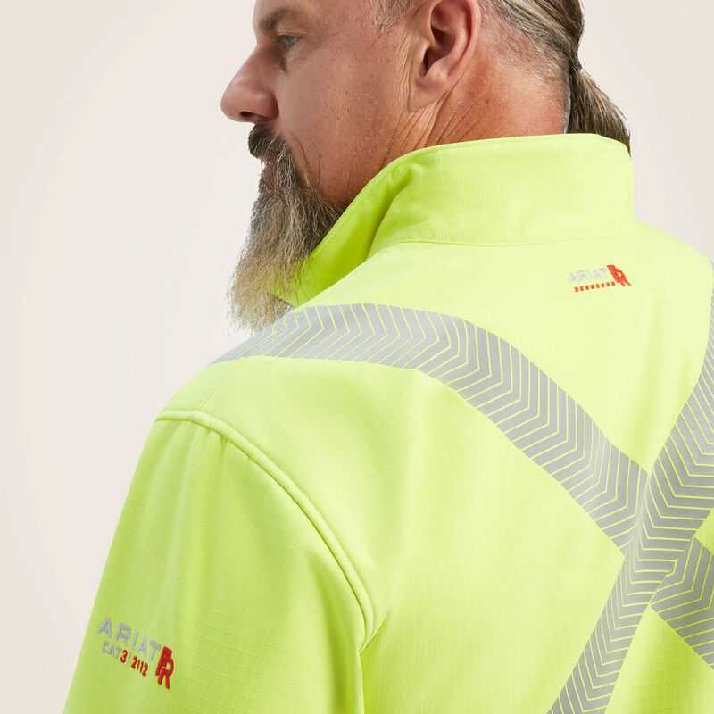 Ariat FR Vernon Hi-Vis Softshell Jacket Yellow | 954ZYJSVN