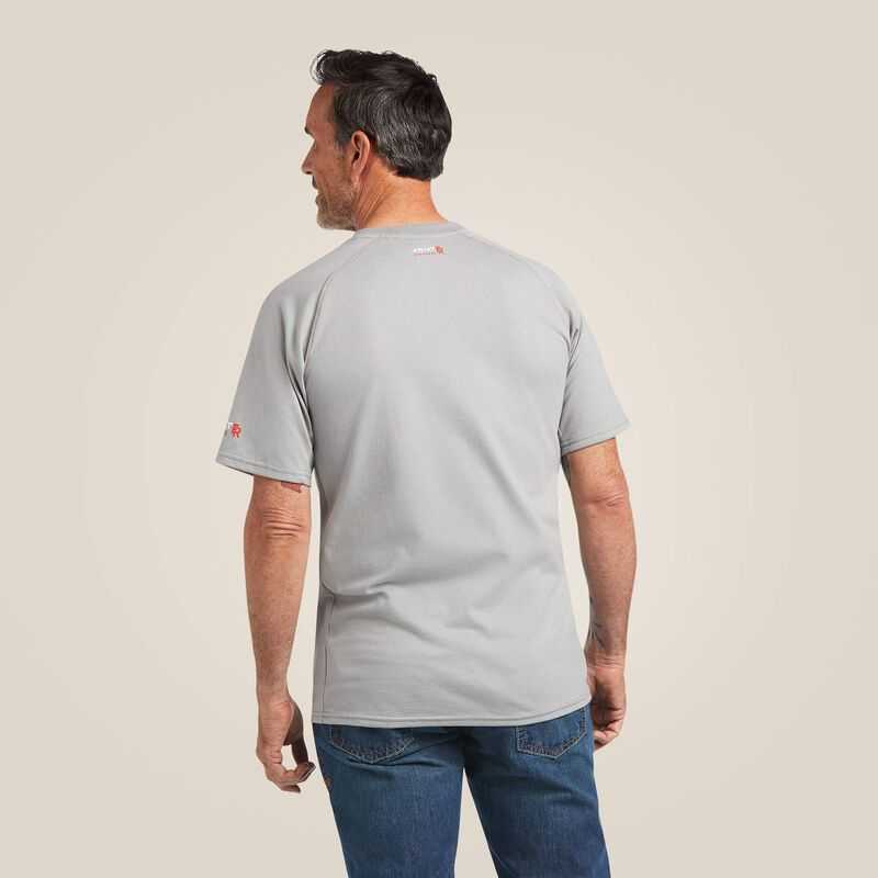 Ariat FR Work Crew T-Shirt Silver | 847JHRUKT