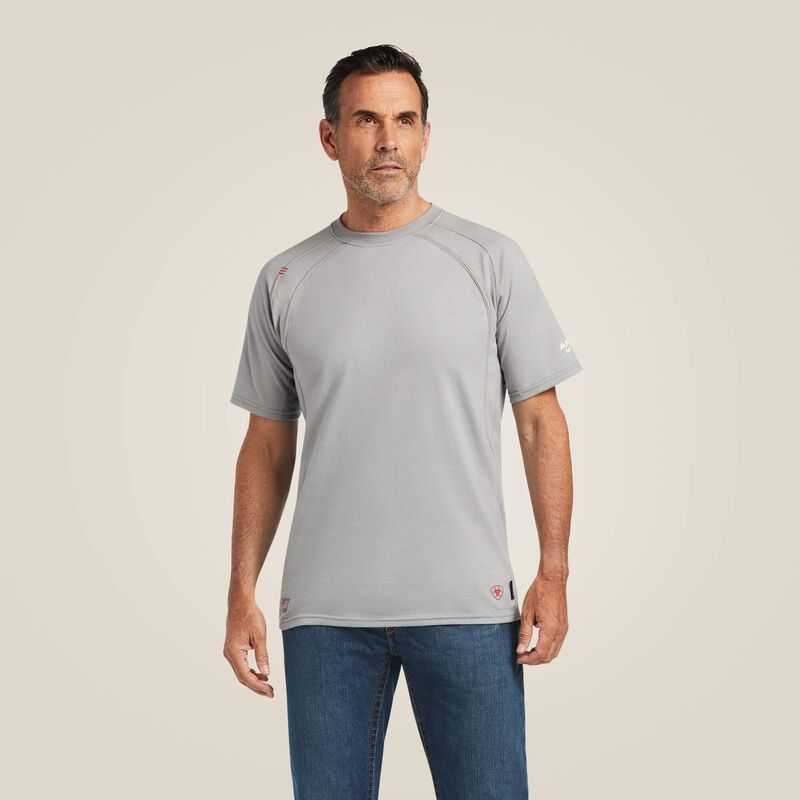 Ariat FR Work Crew T-Shirt Silver | 847JHRUKT