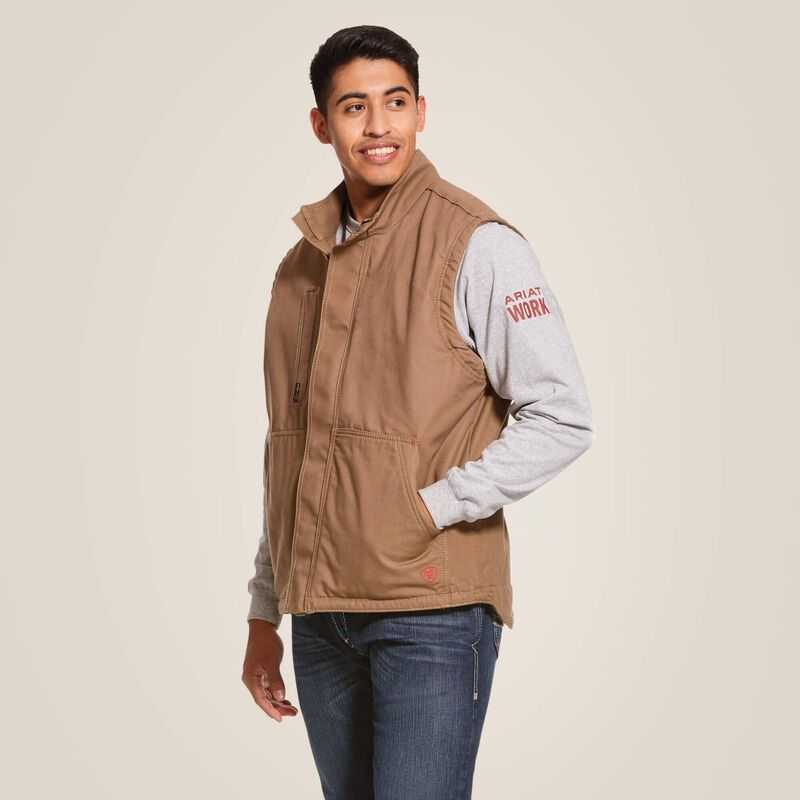 Ariat FR Workhorse Insulated Vest Khaki | 560TBZLJH