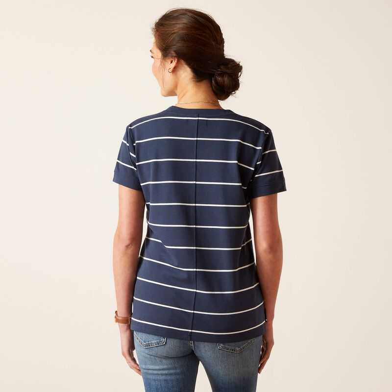 Ariat Fairford T-Shirt Navy Stripes | 418RIXVAB