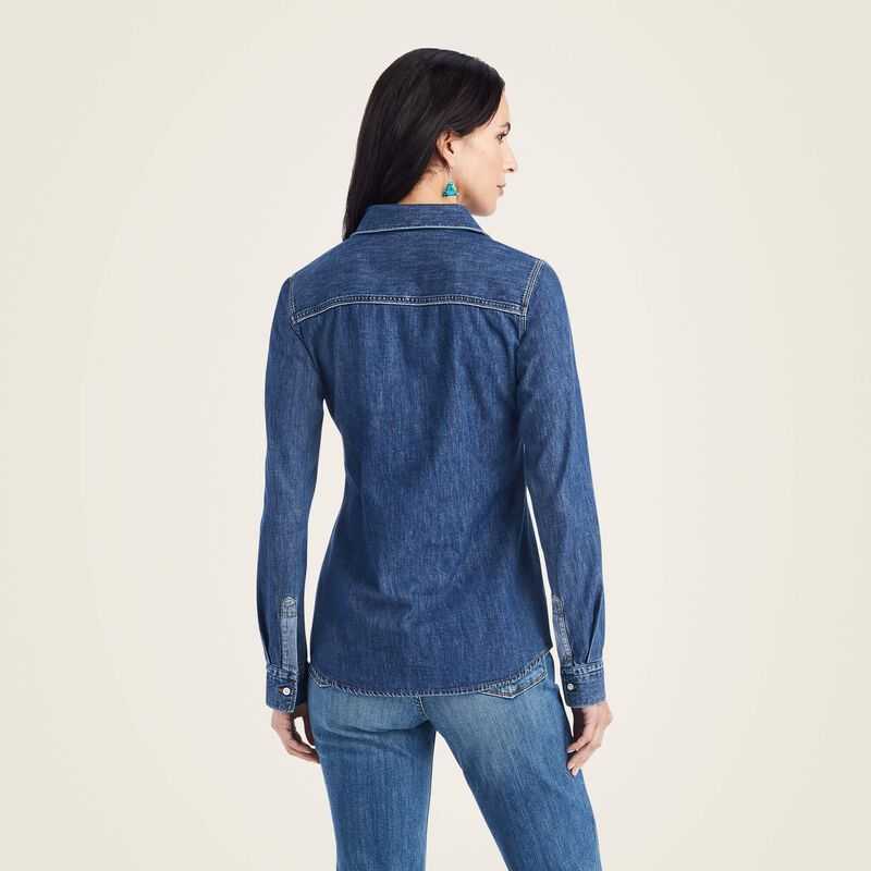 Ariat Farriday Denim Shirt Bluelight | 470AZNQWI