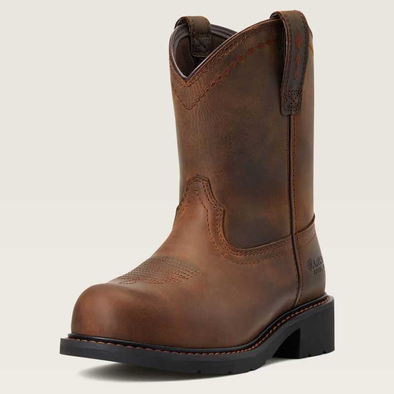 Ariat Fatbaby Work Pull-On Steel Toe Work Boot Brown | 913UZXJQO