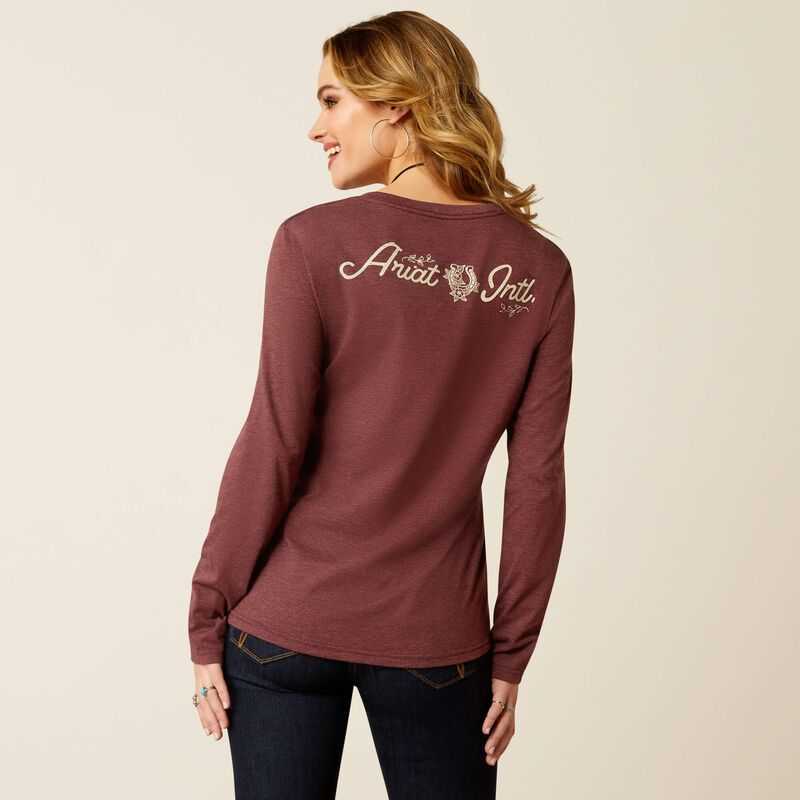 Ariat Fine Boots and Denim T-Shirt Burgundy | 934DTXIUJ