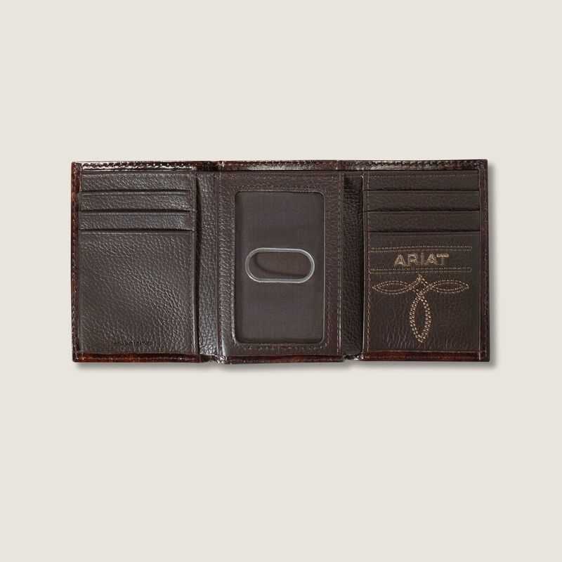 Ariat Flag Trifold Wallet Brown | 614NFQZSI