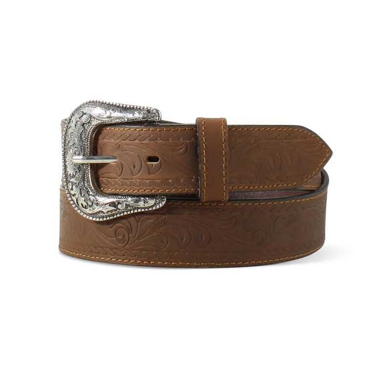 Ariat Floral Embossed Belt Brown | 657QYTNXD