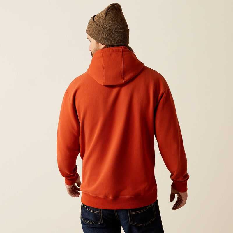 Ariat Forest Badge Hoodie Dark Orange | 028PXEYCH