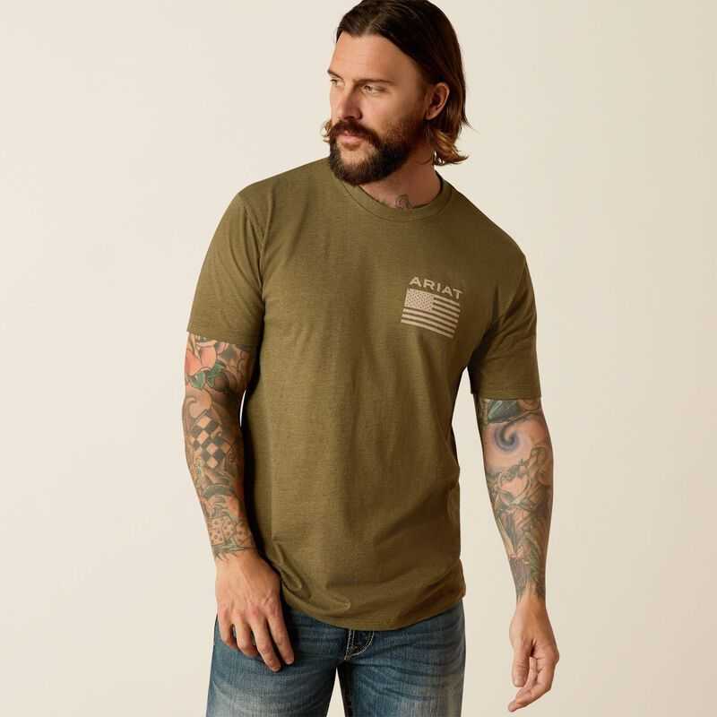 Ariat Freedom T-Shirt Military Heather | 351GZYXHI