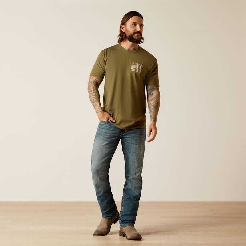 Ariat Freedom T-Shirt Military Heather | 351GZYXHI