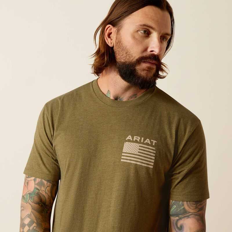 Ariat Freedom T-Shirt Military Heather | 351GZYXHI