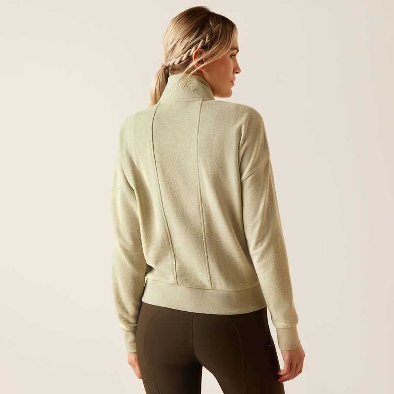 Ariat Friday Cotton 1/2 Zip Sweatshirt Green | 687IZFPYW