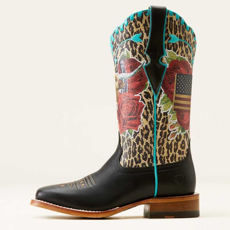 Ariat Frontier Rodeo Quincy Western Boot Black | 835AEPGTB