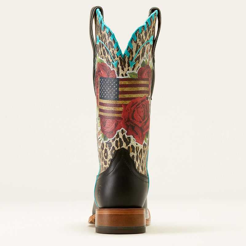 Ariat Frontier Rodeo Quincy Western Boot Black | 835AEPGTB