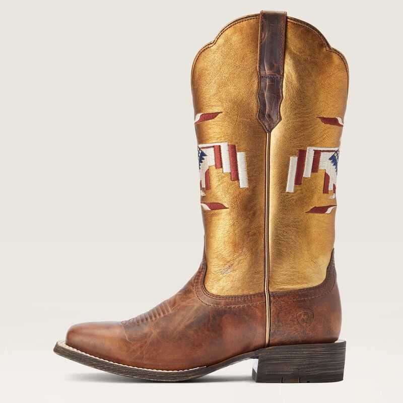 Ariat Frontier Thunderbird Chimayo Western Boot Brown | 641BOKTWZ