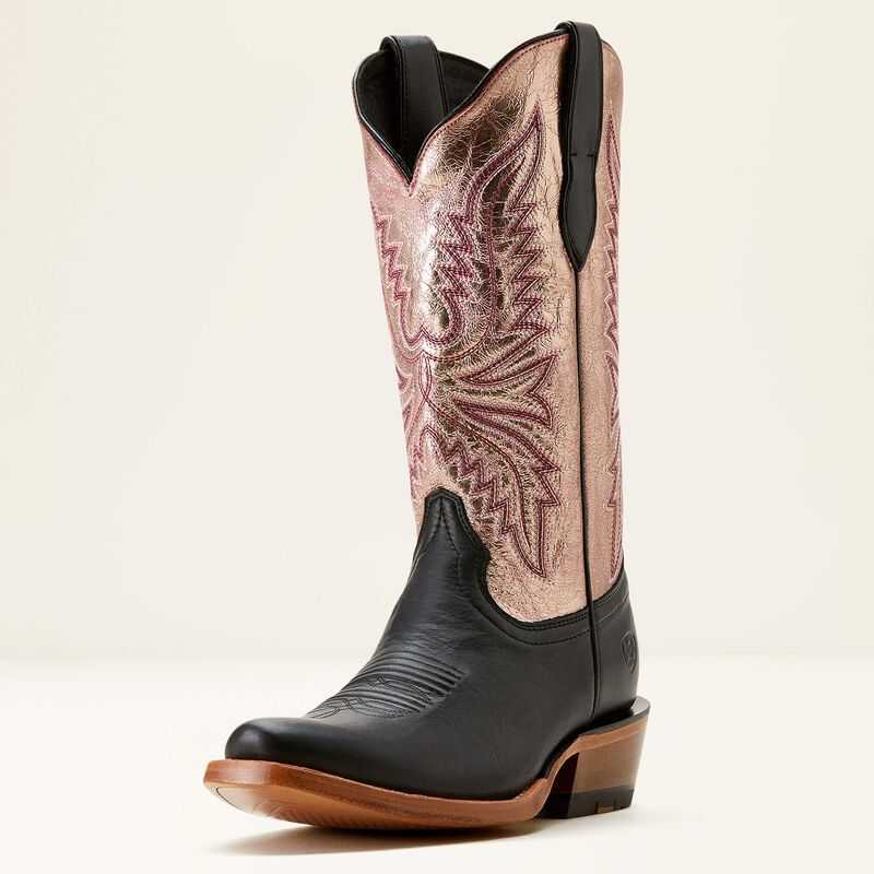 Ariat Futurity Flash Western Boot Black / Rose Gold | 765KHQCLN