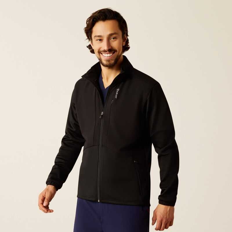 Ariat Galen Fleece Scrub Jacket Black | 219DFKVTB