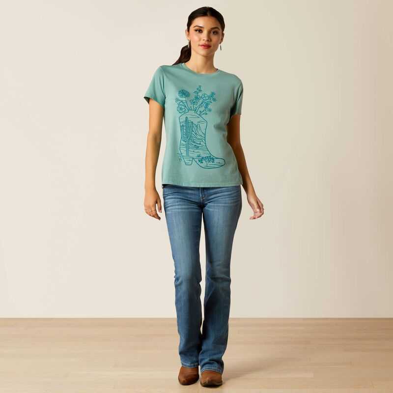 Ariat Garden Boot T-Shirt Blue | 951SHBQEI