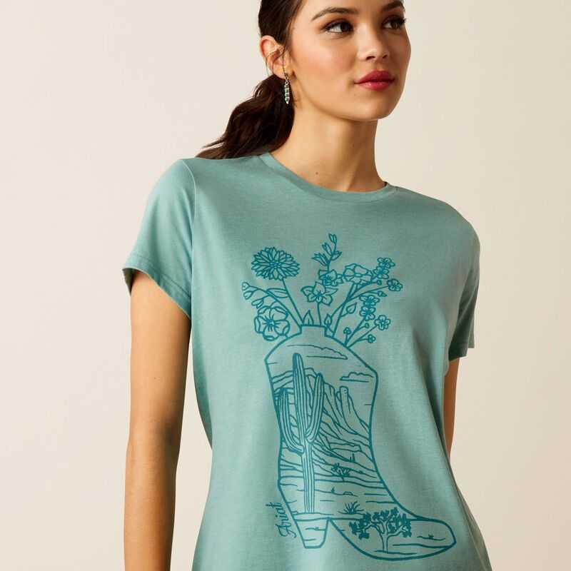 Ariat Garden Boot T-Shirt Blue | 951SHBQEI