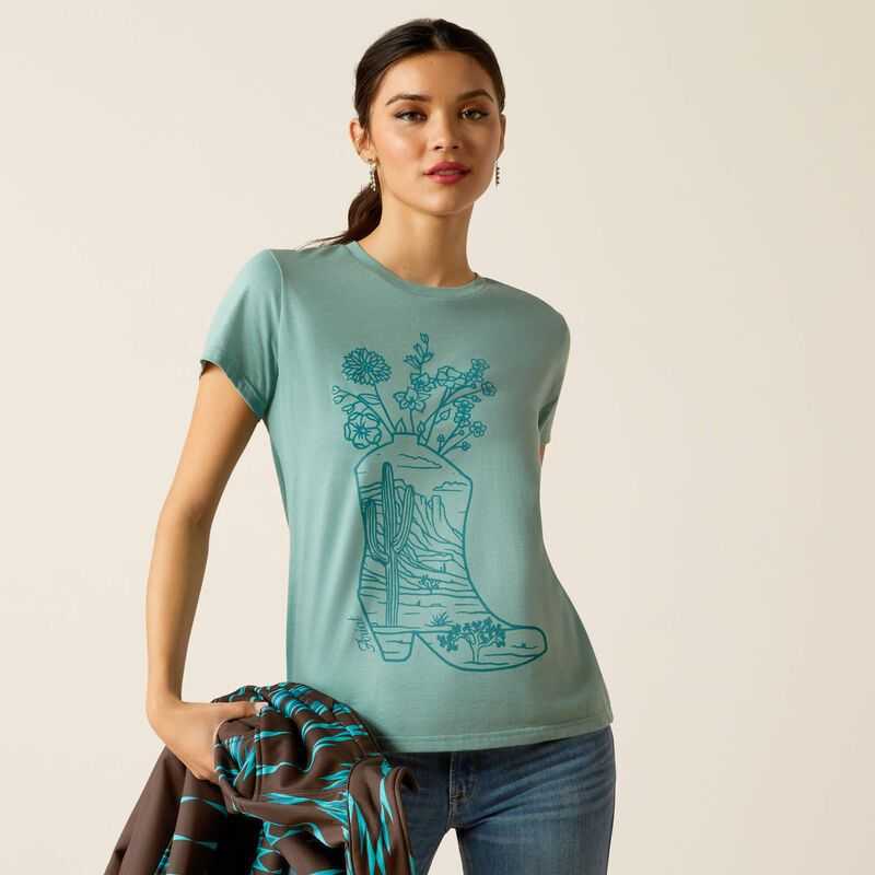 Ariat Garden Boot T-Shirt Blue | 951SHBQEI