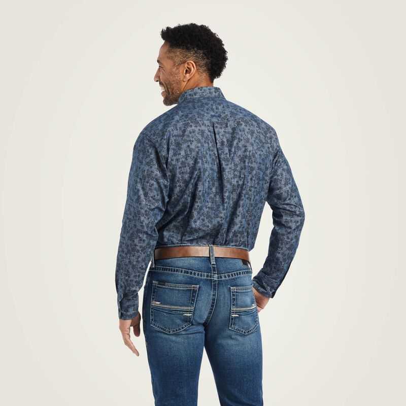 Ariat Girard Classic Fit Shirt Blue | 673JKPFRO