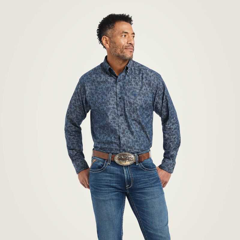 Ariat Girard Classic Fit Shirt Blue | 673JKPFRO