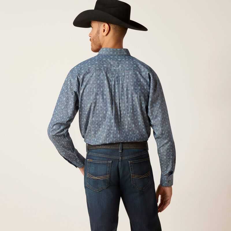 Ariat Graham Classic Fit Shirt Blue | 416NMOVUA