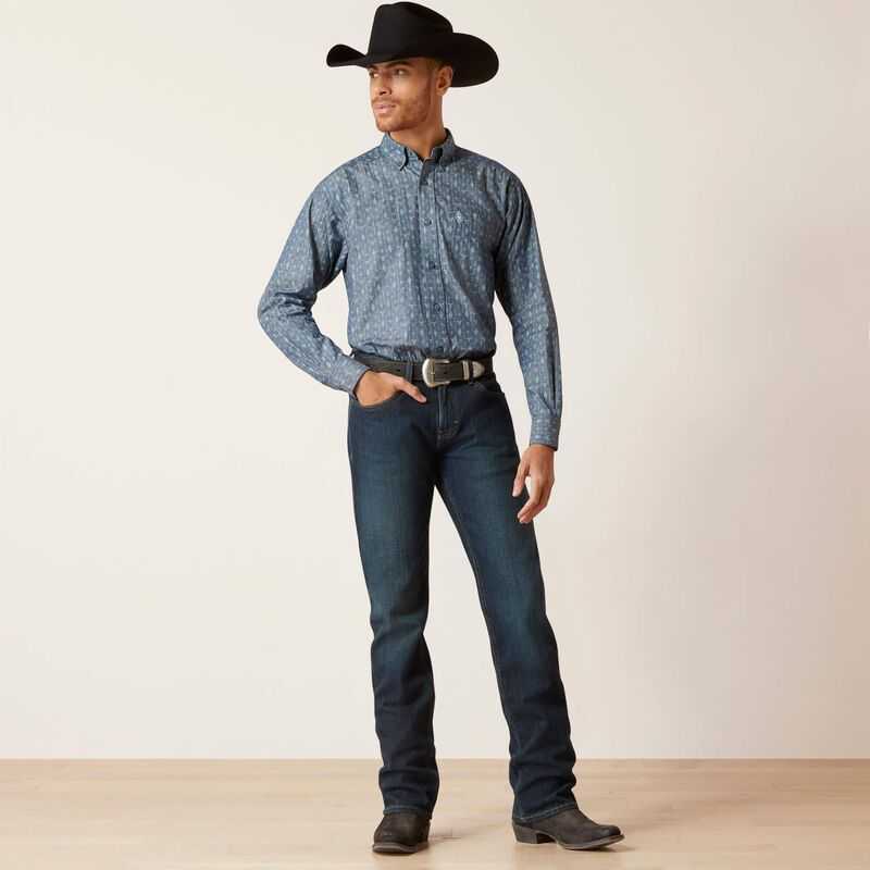 Ariat Graham Classic Fit Shirt Blue | 416NMOVUA