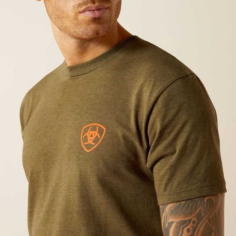 Ariat Grain Flag T-Shirt Military Heather | 890NEDXJG