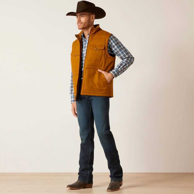 Ariat Grizzly 2.0 Canvas Conceal and Carry Vest Brown | 246KLWOAB