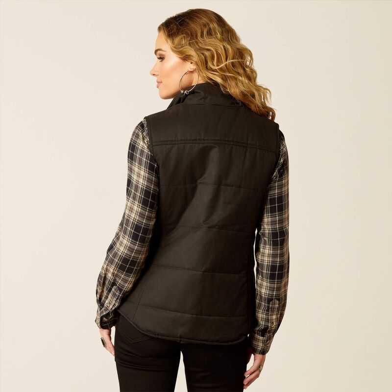 Ariat Grizzly Quilted Vest Black | 403IZHBYL