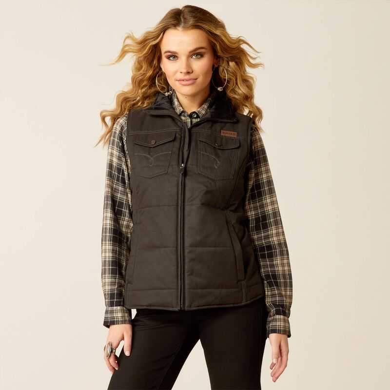 Ariat Grizzly Quilted Vest Black | 403IZHBYL