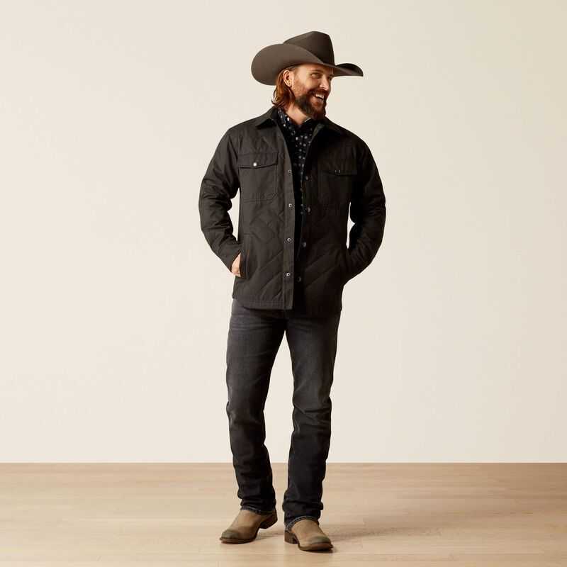 Ariat Grizzly Shirt Jacket Black | 425MVSYCI