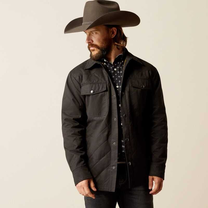 Ariat Grizzly Shirt Jacket Black | 425MVSYCI