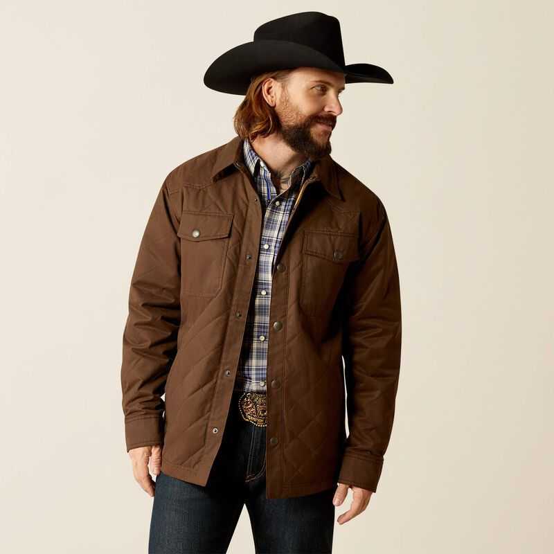 Ariat Grizzly Shirt Jacket Coffee | 459OWHFTS