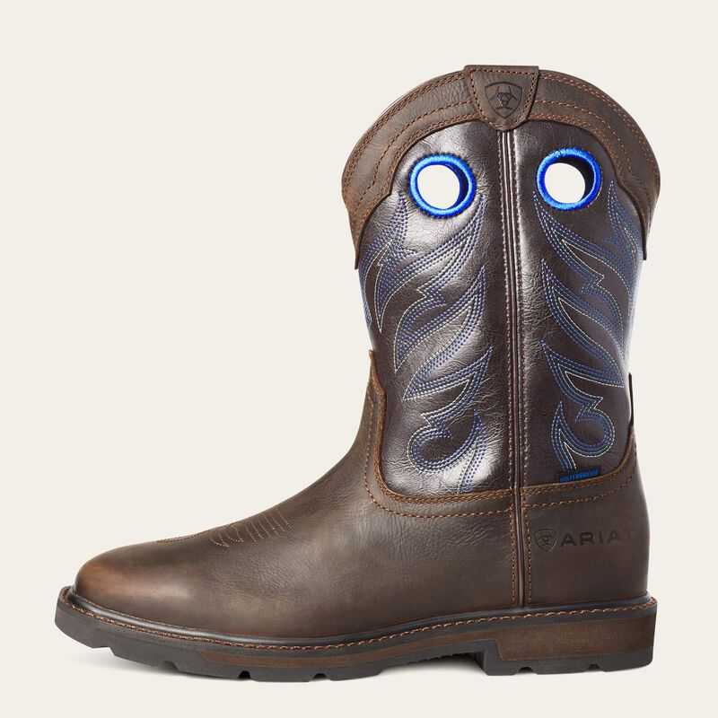 Ariat Groundwork Waterproof Work Boot Dark Brown | 261JMSDEI