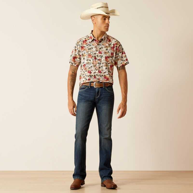 Ariat Hakeem Retro Fit Shirt Egret | 594WCLZKG