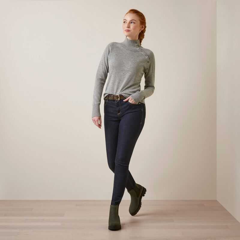 Ariat Half Moon Bay Sweater Grey | 682IPWAYB