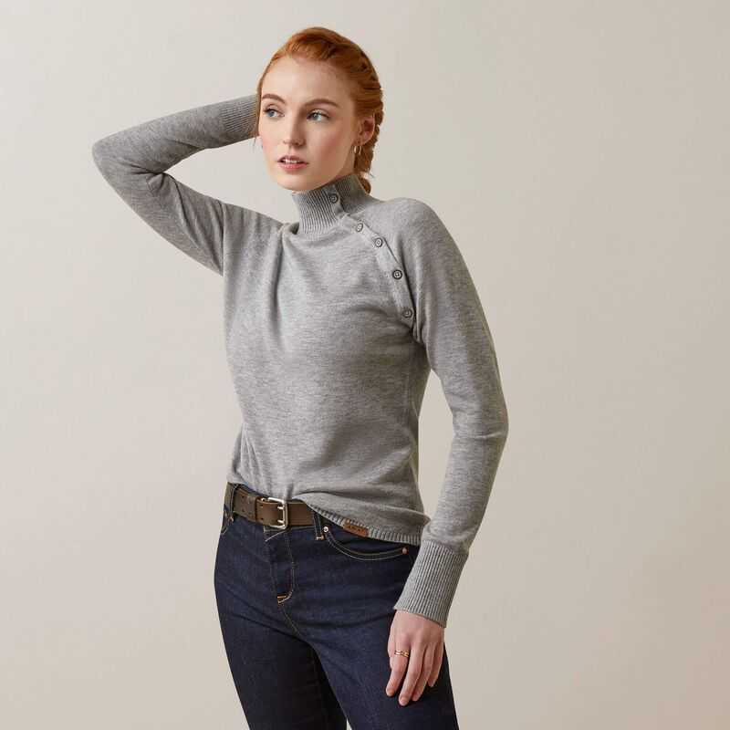 Ariat Half Moon Bay Sweater Grey | 682IPWAYB