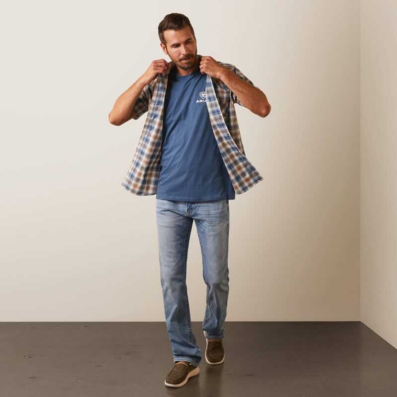 Ariat Hallwood Retro Fit Shirt Blue | 416WBIPJG