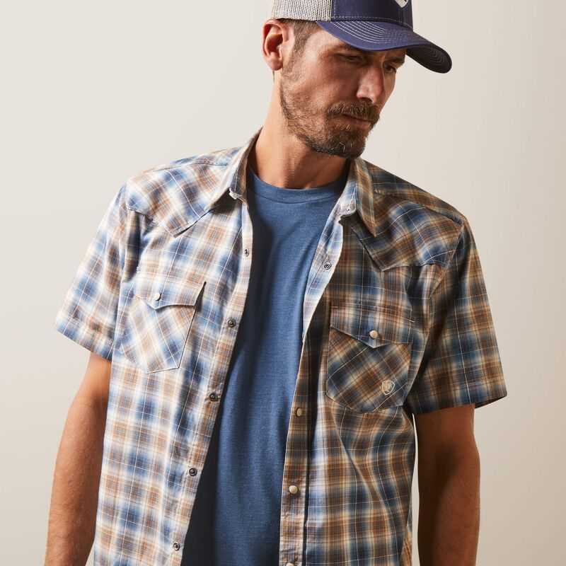 Ariat Hallwood Retro Fit Shirt Blue | 416WBIPJG