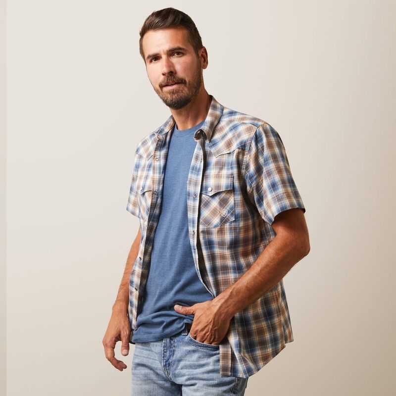 Ariat Hallwood Retro Fit Shirt Blue | 416WBIPJG