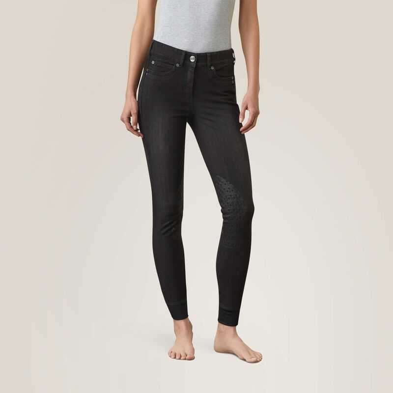 Ariat Halo B Denim Knee Patch Breech Black | 074HQFUAM