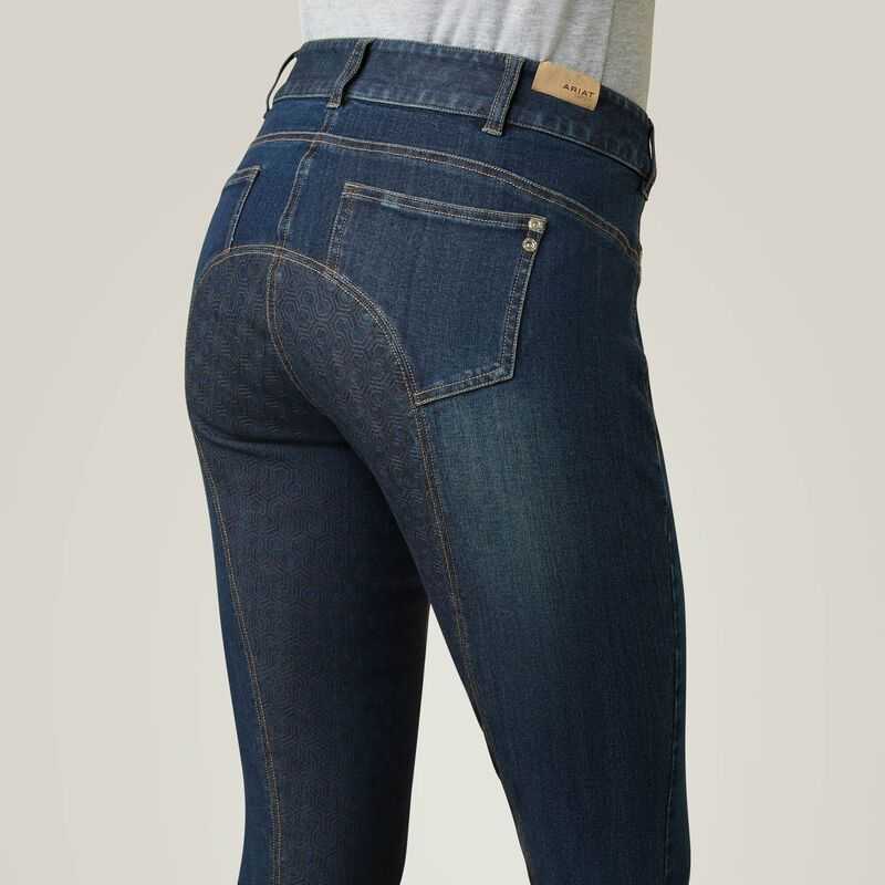 Ariat Halo Denim Full Seat Breech Blue | 617XKTGWJ